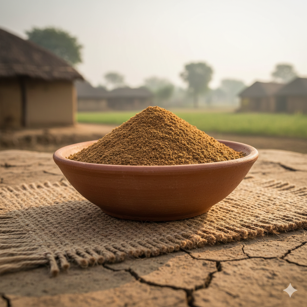 powdered cow dung (dry form)